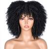 10IN Afro Kinky Curly Short Hair Wig With Bangs Omber Brown Synthetic Glueless Cosplay Wigs For Black Women 1B 10inches view 1