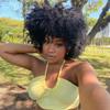 10IN Afro Kinky Curly Short Hair Wig With Bangs Omber Brown Synthetic Glueless Cosplay Wigs For Black Women 1B 10inches view 2