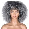 10In Afro Kinky Curly Wigs With Bangs For Black Women Blonde Mixed Brown Synthetic Cosplay African Wigs 1B-0906 10inches view 1
