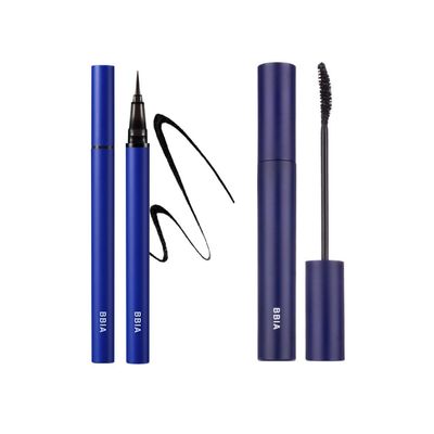 BBIA Never Die Brush Eyeliner (01 MATTE BLACK) + Never Die Mascara (01 POWER BLACK) Bundle Set/Waterproof, No Smudging, Long-lasting, Korea Eye Makeup