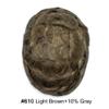 Soft Full French Lace Mens Toupee Human Hair System Toupee For Men Natural Hairline Male Hair Prosthesis Breathable Hairpiece 8"X10"#610 Light Brown with 10% gray hair-100% density view 2