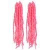 BOHOBABE 2 Packs Pink Butterfly Locs Crochet Hair 14 Inch Butterfly Faux Locs Crochet Hair Short Distressed Locs (2 Packs, Pink) view 1