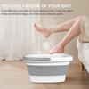 2 Pack Foldable Foot Bath Basin, Collapsible Foot Soak Tub, Multifunction Plastic Basin with Handles,Foot Tub for Soaking Feet,Grey view 3