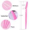 12 Pcs Eyebrow Razors, Face Razors Multipurpose, Exfoliating Dermaplaning Tools, Eyebrow Trimmers Shaver with Protective Cover, Facial Hair Removal for Women Men Body Use (Pink) view 4