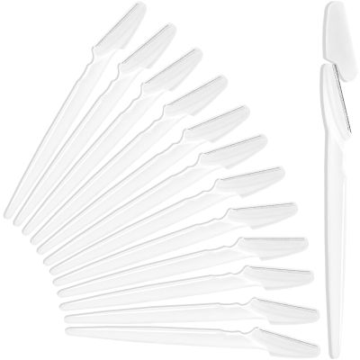 12 Pcs White Eyebrow Razors, Face Razors Multipurpose, Exfoliating Dermaplaning Tools, Eyebrow Trimmers Shaver with Protective Cover, Facial Hair Removal for Women Men Body Use