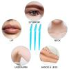 12 Pcs Eyebrow Razors, Face Razors Multipurpose, Exfoliating Dermaplaning Tools, Eyebrow Trimmers Shaver with Protective Cover, Facial Hair Removal for Women Men Body Use (Blue) view 2