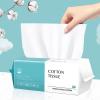 Disposable Face Towel 100 Count, Soft Cotton Facial Dry Wipes, Multi-Purpose for Skin Care, Makeup Remover, Face Wipes and Facial Cleansing view 1