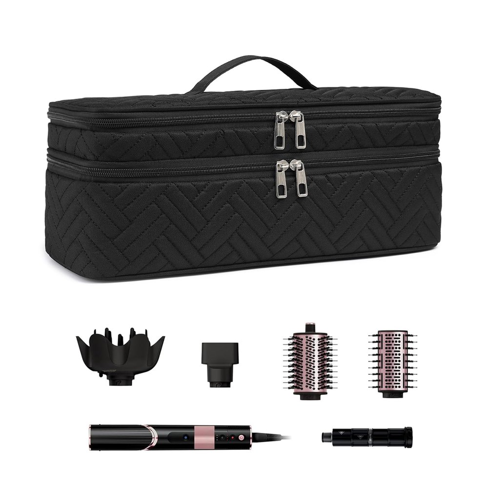 ARLMEGOR Double-Layer Carrying Case Apply to Revlon One-Step Hair Dryer, Travel Bag for Hair Volumizer/Styler,Water Resistant Storage Organizer Box,Compatible with FlexStyle Attachment (Bag Only)
