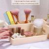 2 pack of wooden desktop office pen holder and dresser nail tools storage box,Skin care product makeup brush cosmetics storage organizer set view 4