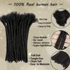 0.6cm Locs Extensions Human Hair 8 Inch 100 Strands 100% Full Handmade Permanent Loc Extension Human Hair For Women/Men Can Be Dyed Bleached Curled (0.6cm Natual Black) view 2