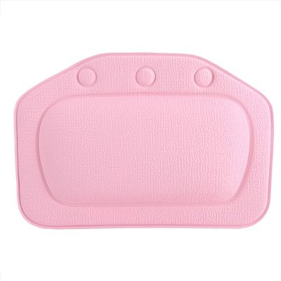 12.2x8.27 in Bath Pillow Bathtub Pillow with Non-Slip Suction Cups Soft Foam Padded Spa Tub Headrest Head Neck Back Cushion for Bathroom(Pink)