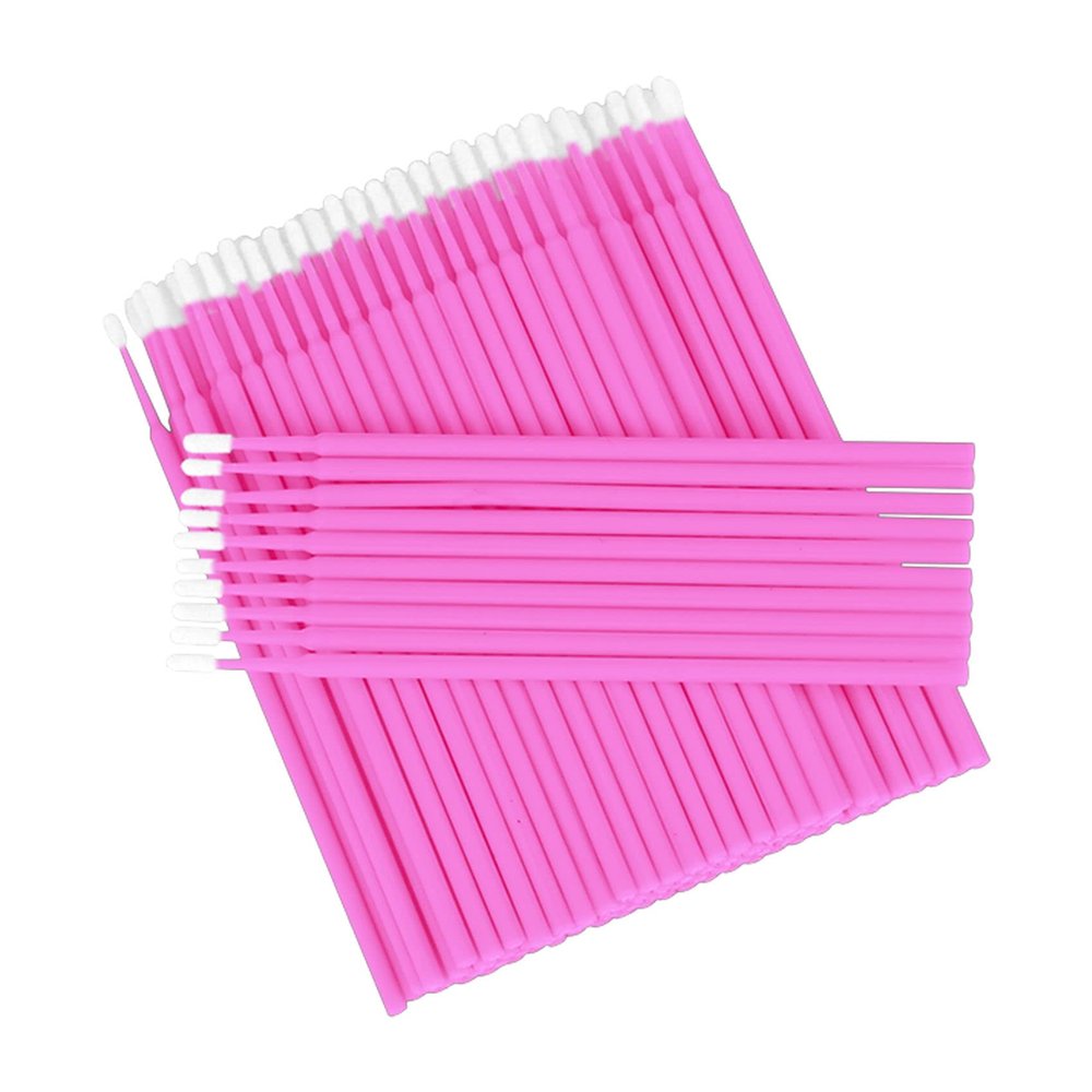 100 Pcs Micro Applicators Brushes, Micro Buds for Eyelashes, Disposable Eyelash Extension Brush for Eyelash Extensions (100PCS, Pink)