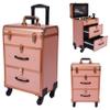 Drawer Luggage Suitcase with Spinner Wheels and Lipstick Nail Polish Makeup Tool Storage Box, Cosmetic Trolley Luggage for Travel Organizer, Stylist, Beauty, Salon, Makeup Artist-22.8 Inch view 2