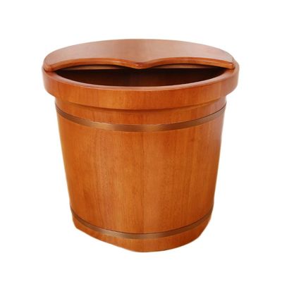 BABYCE Foot Massager Spa Solid Wood Foot Tub, Heightening Insulation with Lid Oak Foot Bath Care Pedicure Wooden Foot Basin Foot Spa Household Wash Ba