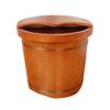 BABYCE Foot Massager Spa Solid Wood Foot Tub, Heightening Insulation with Lid Oak Foot Bath Care Pedicure Wooden Foot Basin Foot Spa Household Wash Ba view 1