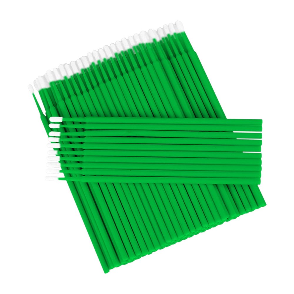 200 Pcs Micro Applicators Brushes, Micro Buds for Eyelashes, Disposable Eyelash Extension Brush for Eyelash Extensions (200PCS, DarkGreen)