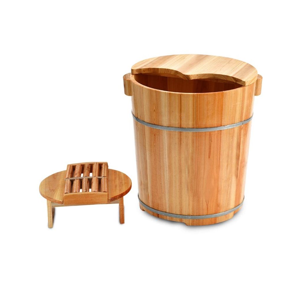 BABYCE Foot Massager Spa Wooden Foot Basin,Smooth and Delicate Pedicure Barrels Pedicure Bowl Spa Massage for Soaking Feet Massager Foot Tub Foot Bath Barrel Foot Spa Household Wash Ba