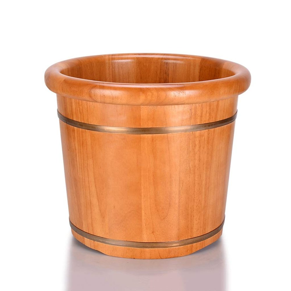 BABYCE Foot Massager Spa Solid Wood Foot Tub,Heightening Natural Log Household Oak Foot Bath Barre,Smooth and Delicate Pedicure Barrels,34cm Foot Spa Household Wash Ba