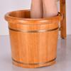 BABYCE Foot Massager Spa Solid Wood Foot Tub,Heightening Natural Log Household Oak Foot Bath Barre,Smooth and Delicate Pedicure Barrels,34cm Foot Spa Household Wash Ba view 3