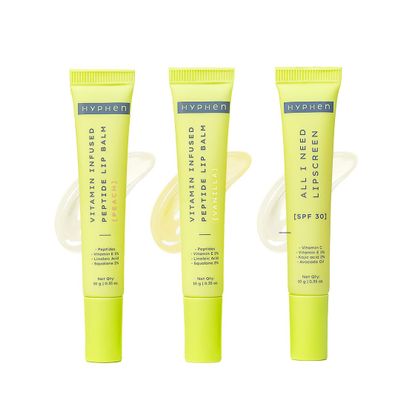 Hyphen Lip Balm Combo for Dry & Chapped Lips | Vanilla & Peach Scents with SPF 30 Protection - Hydrating & Moisturizing for Men & Women