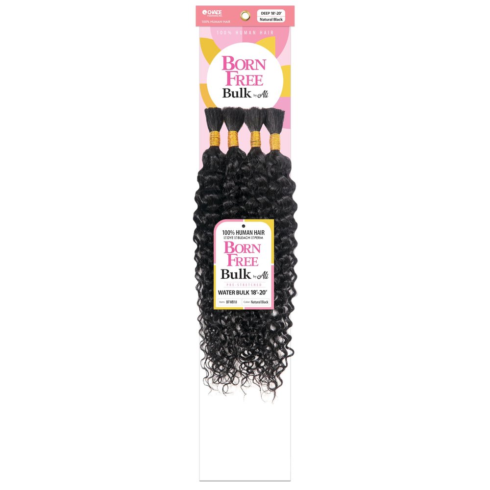 Born Free Bulk by Ali 100% Human Hair Pre Stretched Micro Braiding Hair - WATER BULK 18"-20" (27)