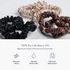 Fishers Finery 25 Momme Pure Mulberry Silk Skinny Scrunchies | Hair Tie Set for Thin Hair (Champagne|Brown|Black- 6 Pk) view 2