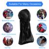 12PCS Silky Durags for Men Women Waves, Satin Do Rags Pack Headwraps Skull Caps with Long Tail and Wide Straps(Black) view 4