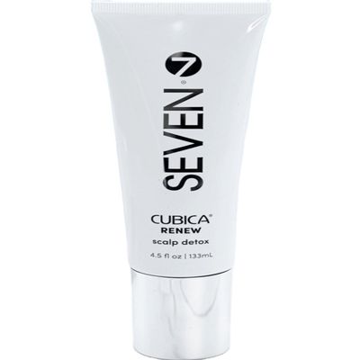 SEVEN Haircare CUBICA RENEW Scalp Detox Haircare Exfoliator Pre-Shampoo Deep Conditioning Hair Mask Treatment for Dry Damaged Hair with Eucalyptus, Charcoal, Kaolin & Papaya, Made in USA, 4.5 oz
