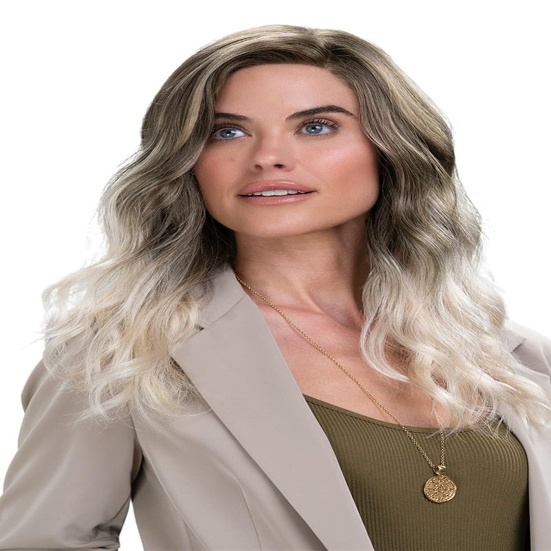 Jon Renau Cascading Colors - Sarah Lace Front Monofilament Hand Tied Synthetic Average Cap Wig with Adjustble Straps (S8-18/26RO FAWN)