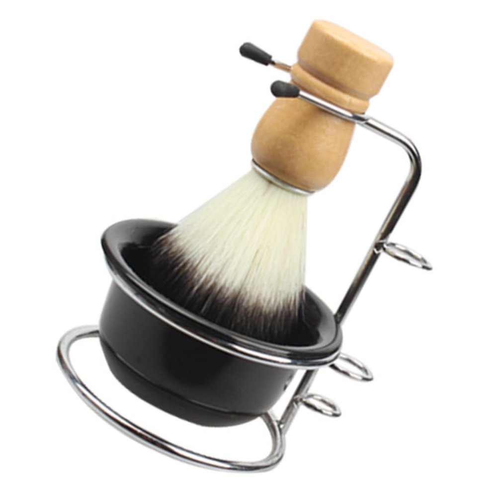 Beaupretty 3sets Men Shaving Kit Safety Razor Shaving Brush Bowl Stand Wet Shave Essential for Dad