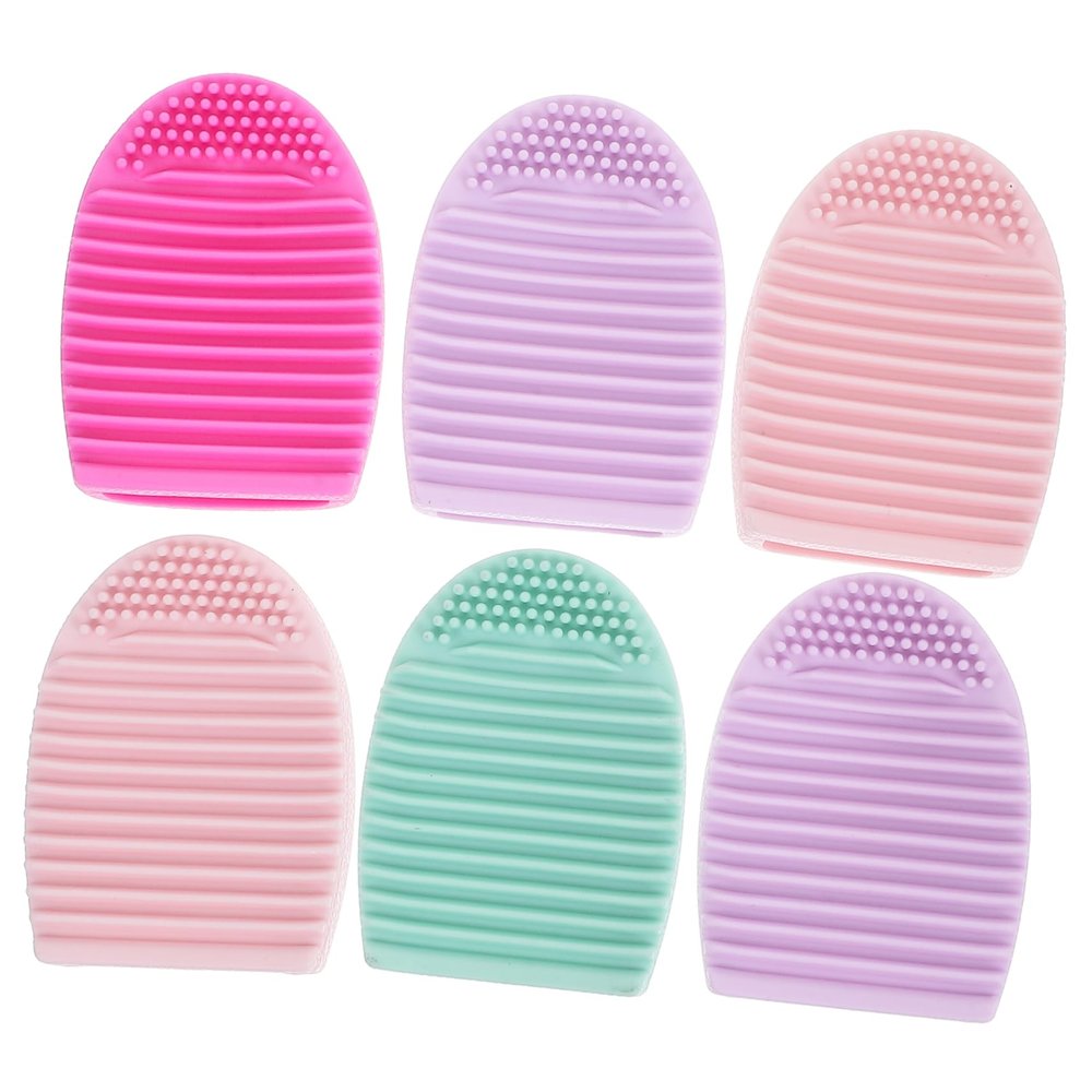 Beavorty 12pcs Silicone Makeup Brush Flexible Beauty Brush Scrubber for Easy Cleaning Mixed Colors for Travel Gym Salon Home Use