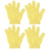 4 Pcs Shower Gloves, Exfoliating Gloves, Exfoliating Mitt, Exfoliating Body Scrub, Loofah Bath Gloves for Men, Women (Yellow, 4) view 1
