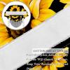 2 Pcs Adjustable Working Caps with Button, Yellow Sunflower Black Bouffant Ponytail Scrub Caps Women Long Hair view 2