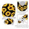 2 Pcs Adjustable Working Caps with Button, Yellow Sunflower Black Bouffant Ponytail Scrub Caps Women Long Hair view 4