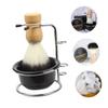 Beaupretty 2sets Ergonomic Shaving Kit Brush and Bowl Shaving Cup Reusable Brush Traditional Accessories for Men view 2