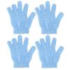4 Pcs Shower Gloves, Exfoliating Gloves, Exfoliating Mitt, Exfoliating Body Scrub, Loofah Bath Gloves for Men, Women (Blue, 4) view 1
