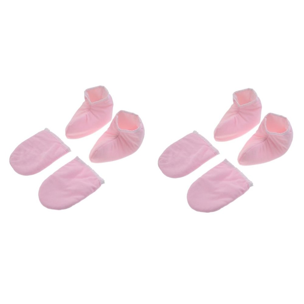 Beavorty 4pairs Paraffin Wax Gloves Insulated Mitt for Hand and Foot Heat Therapy Spa Moisturizing Mitts for Wax Bath Treatment Soft Cloth Liner