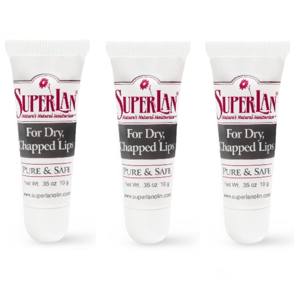 Lanolin Lip Balm 3 pack - Lip Repair for Hot/Dry Weather - Natural Lanolin Nipple Cream - Lip Moisturizer for cracked lips - Hydrating lip care - Ultra pure jojoba oil - Kosher chap stick (1.05 oz)