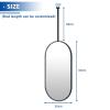 Oval Ceiling Hanging Mirror with Black Metal Framed, Wall Mirror for Bathroom Vanity Make-up Mirrors Washroom Shaving Ceiling Mounted Mirror, Living Room Hanging Mirror (Size : 50cmx60cm) view 2