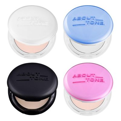 [ABOUT TONE] Blur Powder Pact (02 LIGHT) + Glow Powder Pact + Air Fit Powder Pact + Sebum Cut Powder Pact [4 Types of Powder Pact BUNDLE SET] / Pressed Powder Pact with Mirror and Powder Puff