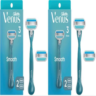 Gillette Venus Women's Razor, 1 Handle + 2 Refills, Pack of 2 | Smooth