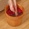 BABYCE Foot Massager Spa Wooden Foot Basin, Care with Lid Thicken Household Oak Foot Tub Basin Wooden Foot Bath Barrel Pedicure Basin Foot Spa Household Wash Ba view 3