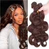 Color 4 Brown Body Wave Bundles Human Hair Dark Brown Bundles Light Brown Body Wave Human Hair Bundles Brazilian Human Hair Wet and Wavy Silky Soft for Black Women 30 30 30 inch 3 Bundles view 1