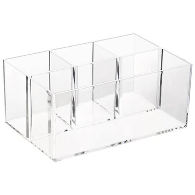 Alipis Makeup Brush Holder Pen Organizer Compartment Desktop Storage for Vanity Office Transparent Design for Easy Access to Cosmetics Stationery