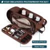 PAVILIA Toiletry Bag for Men Women, Mens Travel Bag Toiletries Organizer Case for Grooming, Travel Essentials Shaving Dopp Kit, PU Leather Water Resistant Cosmetic Pouch, Brown view 3