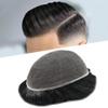 Mens Toupee Wigs Hair System for Men Human Hair Piece Replacement All French Lace Mens Hair Unit Natural Hairline Toupee for Men (7''x9'', #1 Jet Black-110% Light to Medium Density) view 1