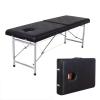 Physical Therapy Table for Home, 26 LBs Light Weight 2 Section Foldable Tattoo Bed Care Spa Lash Bed, Includes Pillow, Bed Cover and Handbag (Color : Black, Size : 180 * 60 * 65cm-A) view 1