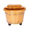 BABYCE Foot Massager Spa Cedar Foot Bath Barrel,Smooth and Delicate Pedicure Barrels,Pedicure Bowl Spa Massage for Soaking Feet Foot Tub,Band Wheel Foot Spa Household Wash Ba view 1