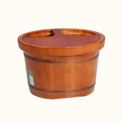 BABYCE Foot Massager Spa Wooden Foot Basin,Oak Foot Bath Green Care Household Thicken with Lid Insulation Wooden Foot Tub Foot Spa Household Wash Ba