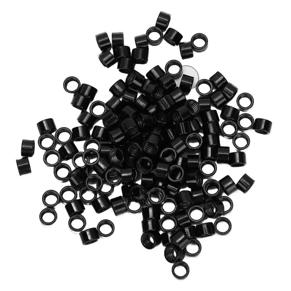 1000pcs Aluminum Micro Links Rings Beads Screw Micro Rings Hair Extension Tool Black Professional Hair Accessories